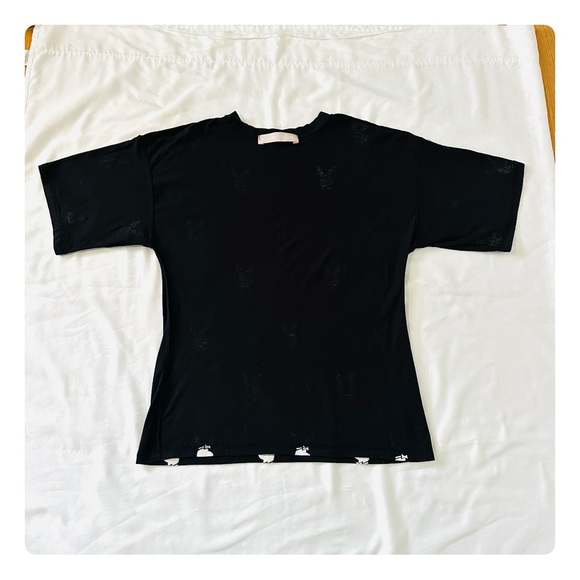 ★ Playboy Misguided Unisex Oversized Collab Graphic T-shirt - Black/White ★ - Picture 14 of 17